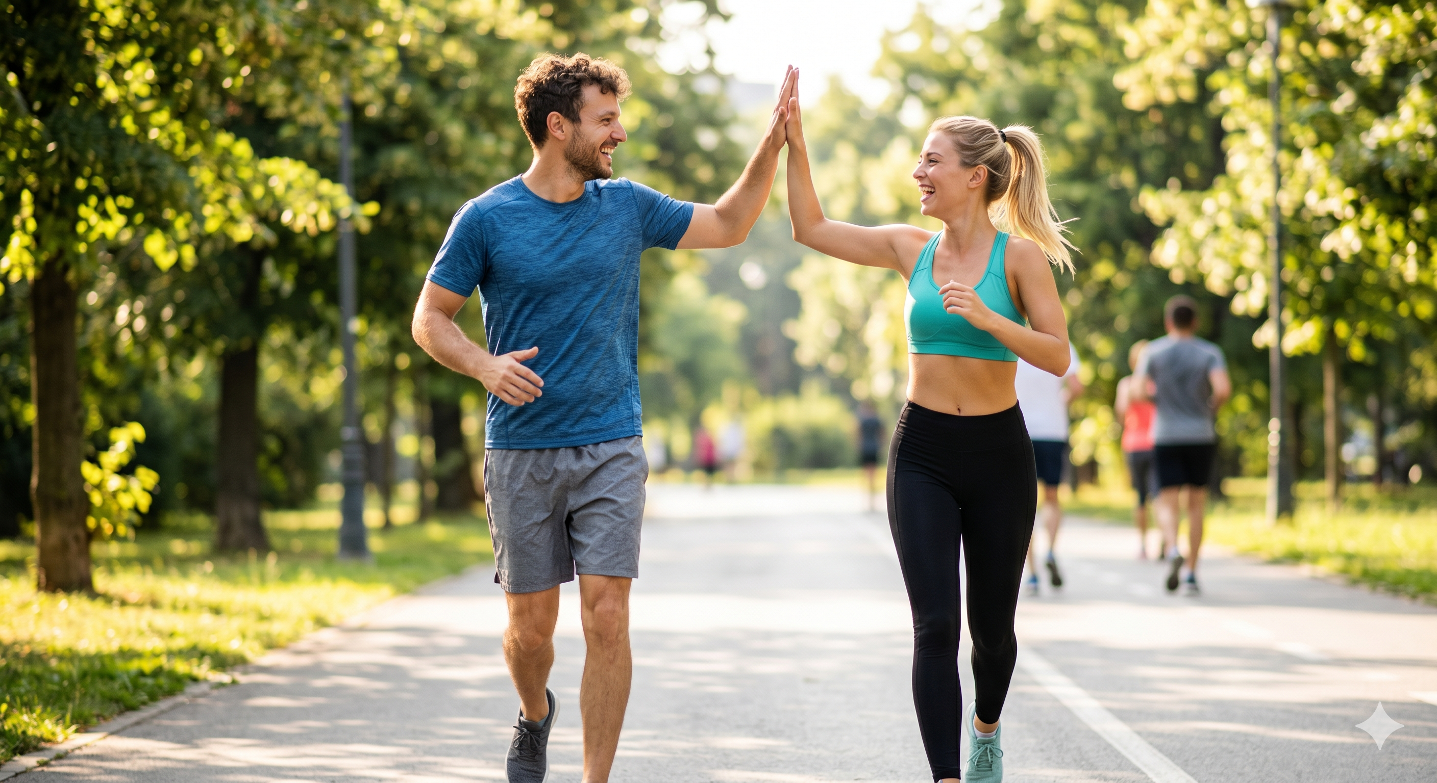 Active couple in park