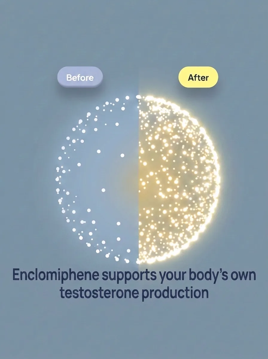 Enclomiphene supports your body's own testosterone production